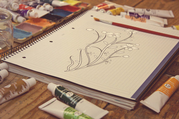 A Classic Hand Drawn Floral Graphic for Creative Marketing