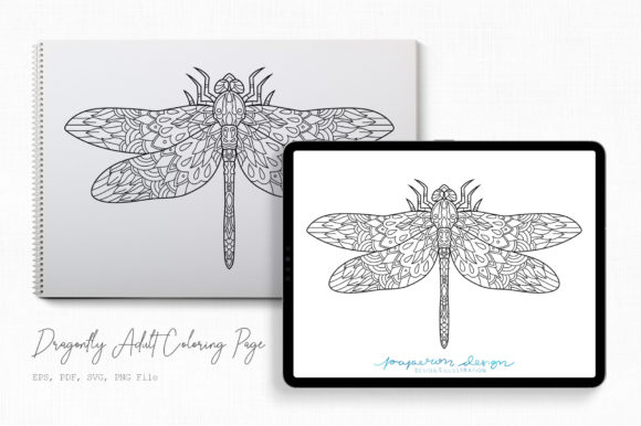A Dragonfly Design Review: Graphics for Editorial & Coloring Pages Amp