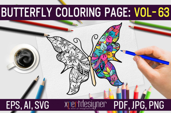 A Hand Drawn Butterfly Graphic for Crafting and Coloring Pages