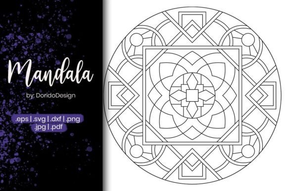 A Versatile Graphics Asset: Geometric Mandala Coloring Page Vol.13