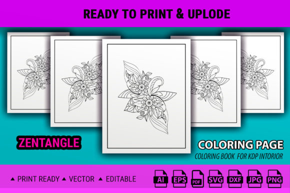 A Zentangle Flower Coloring Page: A Graphic Designer's Review for Publishing