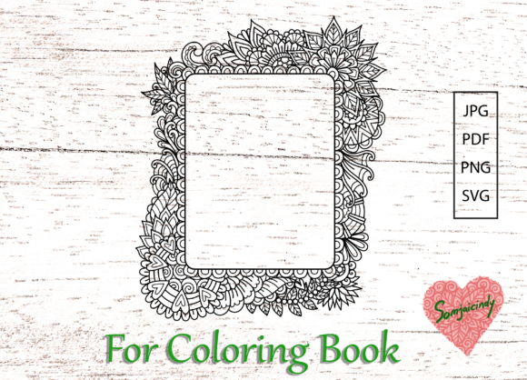 Abstract Frame Graphics for Coloring Pages & Digital Product Creation