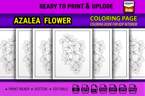 Azalea Flower Coloring Page: A Versatile Graphic for Crafters