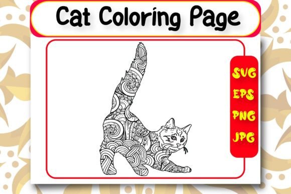 Cat Mandala Coloring Pages: A Graphic Designer's Review of This Design Asset
