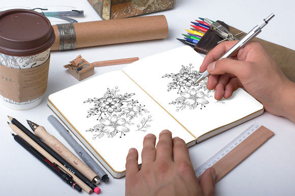 Classic Abstract Coloring Pages as Brand Graphics