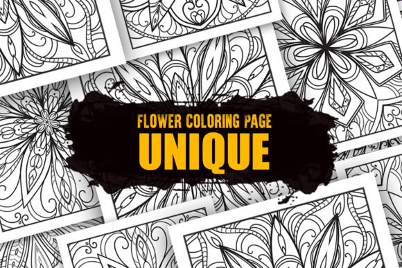 Flower Coloring SVG Interior-KDP: Graphics & Coloring Pages Amp