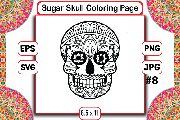 How Sugar Skull Coloring Pages 8 Graphics Elevates Brand Visuals