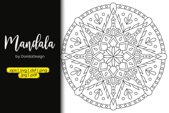 Star Mandala Coloring Page Graphics for Professional Branding